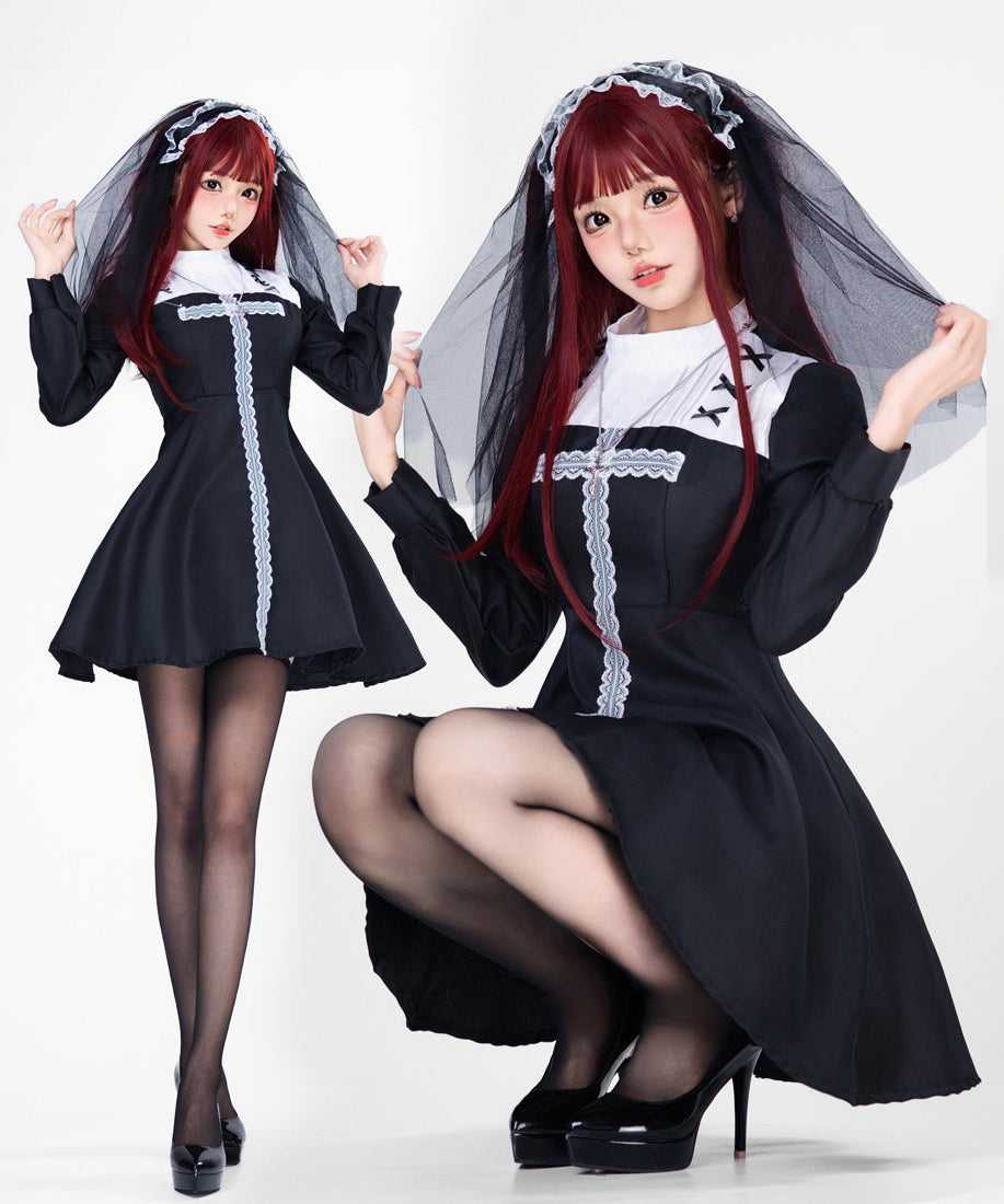 3点セット】ハロウィン コスプレ ホラー 個性派 シスター ナイト