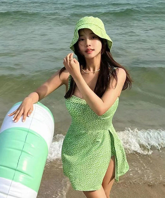 【3色】水着 ビキニ モノキニ かわいい ワンピース 体型カバー 温泉 SNS話題 XH7-FH-WEI