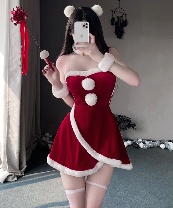 4点セット】クリスマ 大人可愛い セクシー サンタ服 コスプレ Aライン ベアトップ リボン XH2-QYL7063 – Ladys coco  Dress