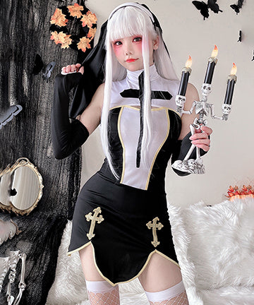 4点セット】ハロウィン コスプレ ホラー 個性派 シスター セクシー