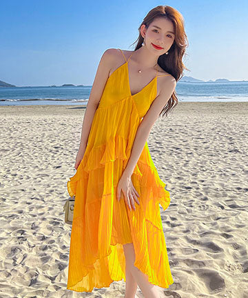 スーツ/フォーマル/ドレス ウェディング 鮮やかな夏新作 サンドレス ロングドレス 海辺 旅行 背露出 かわいい LT2-XDGTOU3F356-H#9651##6