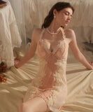 【3色】セクシー ルームウェア キャミソールネグリジェ レース パジャマ Vネック  KS8-GR5911