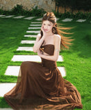 【2色】 ロングドレス キャバドレス セクシー チューブトップワンピース リボンデザイン カットアウト ウエストマーク 大人可愛い  LW2-XHY918382