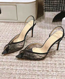 【3色】ハイヒール パンプス キラキラ 高見え レース パーティー WQ5-KLL001