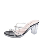 【2色】ハイヒール パンプス キラキラ スリッパ 美脚効果 歩きやすい 流行り OL 百掛け ヒール 靴 WQ5-HS6908-3