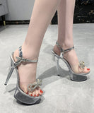 ハイヒール パンプス 14cm キラキラ スリッパ 美脚効果 歩きやすい 流行り OL 百掛け ヒール 靴 WQ5-ZJ001