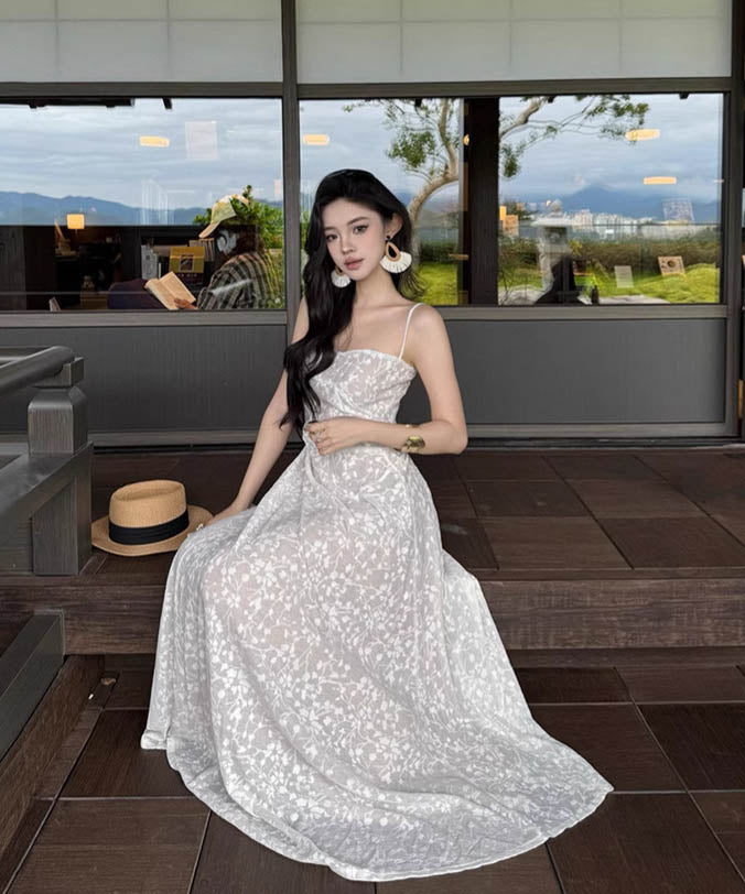 ロングドレスキャミワンピ花柄Aラインセクシー旅行エレガント気質着痩せ WQ2-CD1-119-99070650