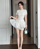 手作りドレスミニドレスAライン着痩せ気質パーティー大人可愛い花柄 WQ2-JY21728