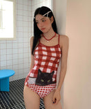 ビキニ水着モノキニ体型カバーリボン温泉ネコちゃん大人可愛い海ビーチ旅行セクシー猫柄 WQ7-CQ5