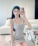 手作り ミニドレス ツイードドレス セレブ風 セクシー 高級感 デートディナー 誕生会ドレス WQ2-ZED882087DXH437