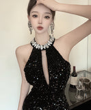 Lady's coco ミニドレス キャバドレス セクシー ビジュー付き ベロア タイトワンピース スパンコール パーティー エレガントスタイル LW2-DD6021