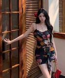 キャバドレスミニドレスキャミワンピ花柄セクシー指名チュール非対称フリルレース肌見せ WQ2-CD5-109-81690480