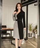 ひざ丈ドレス キャバドレス  気質 セレブ風 エレガント 着瘦せ MY2-ZED882696BH506