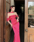 ロングドレスオフショルダーセクシーナイトクラブキャバドレス高級感パーティーキャバクラ WQ2-XHY2023