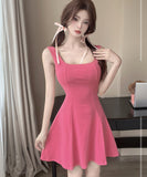 【3色】ミニドレス キャバドレス 甘めセクシー フレンチレトロ キャミワンピ スクエアネック 着痩せ デート 女子会 JC2-ZED887359GT528B