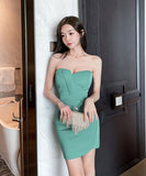 【3色】ミニドレス キャバドレス セクシー クラブ系 チューブトップ タイトドレス 映えコーデ ナイトドレス JC2-YM8874