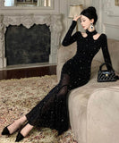 ロングドレスキラキラナイトクラブパーティードレスイベント高級感セクシーマーメイドドレス宴会エレガント WQ2-ZED888508DXH238A