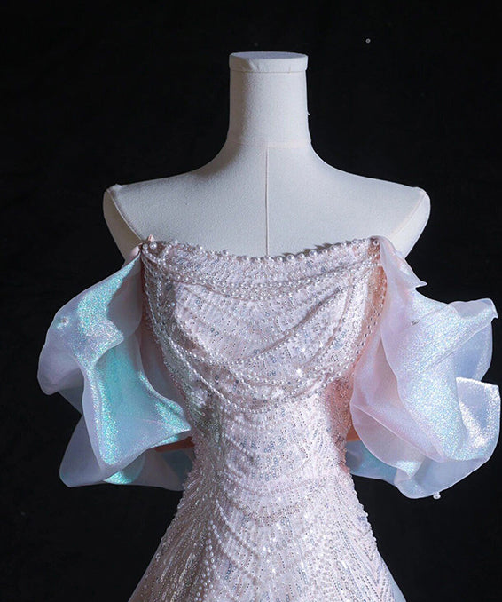 【2色】ロングドレス キャバドレス パーティードレス オフショルダー スパンコール マーメイドドレス エレガント パーティー 結婚式 二次会 LW2-TLG052101