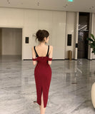 【秋新作】膝丈ドレス キャバドレス セクシー オフショルダー  タイト シルエット ウエストマーク LW2-CD7-343-91830460