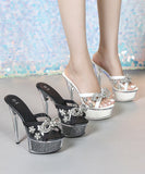 ハイヒール クリアヒール キラキラ  クリアストーン ピンヒール キラキラ パーティーシューズ 美脚効果 歩きやすい 靴 セクシー サンダル LW5-JJ190-Q22
