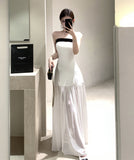 ロングドレスベアトップマーメイドドレスセクシーリボン高級感エレガント宴会パーティー WQ2-XKD-D318A-6271-Mar8