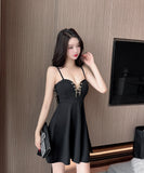 【3色】ミニドレス ダイアモンド キャバドレス 谷間見せ party YH2-DD5775