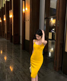 膝丈ドレスニットドレスタイトドレスセクシー通勤気質着痩せ WQ2-MXX5238