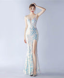 【8色】ロングドレス キラキラ パーティードレス ワンーショルダー お姫様 誕生日 演奏会 イベント宴会 WQ2-YEY31228#