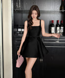 【2色】ミニドレスパーティードレスAライン着痩せ気質セレブ風宴会誕生日パーティーカワセクシー高級感 WQ2-ZED889865GT347