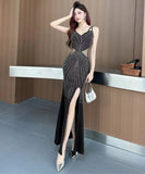 【3色】ロングドレス スリップナイトドレス  宴会 エレガント 谷間見せ セクシー キャバクラ 指名 気質 KS2-DD3910