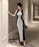 ロングドレスレースタイトドレス着痩せ気質中華風セクシーエレガントおしゃれ WQ2-ZED886358DXH348A