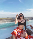 ビキニ水着ワンショルダー非対称ウエストカードモノキニタンキニセクシーhotgirl温泉ビーチ海 WQ7-FH-ADN381