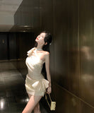 ミニドレスキャバドレスワンーショルダーキラキラチュールセクシーナイトクラブパーティーエレガント WQ2-MXX3565