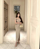 ロングドレスセクシーキャバドレス宴会パーティーワンショルダーフラワータイトドレス着痩せ気質 WQ2-ZED882540DXH437A