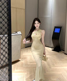 ロングドレスセクシーキャバドレス宴会パーティーワンショルダーレースタイトドレス着痩せマーメイドドレス気質 WQ2-ZED882545DXH437A