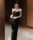 ロングドレスオフショルダーセクシーナイトクラブナイトドレスオフショルダーエレガントキャバクラ指名宴会パーティー WQ2-DD4832