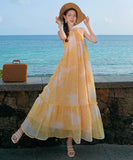 ロングドレスサンドレス着痩せ気質花柄旅行SNS話題ビーチ海バックレスドレスセクシー大人可愛い WQ2-CD6-141-92380650