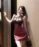 ミニドレスキャバドレスレース谷間見せセクシータイトドレスパーティーナイトクラブ WQ2-XKD-D342-976-Mar10