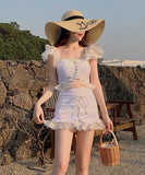 2点セット ビキニ 水着 モノキニ おしゃれ 肌見せ 可愛い 温泉 海辺 INS話題 YH7-JCL-401