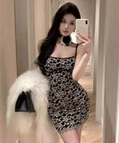 【2色】キャミワンピミニドレス花柄セクシー肌見せ着痩せレースナイトクラブ WQ2-SJHY10151