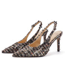 【2色】ハイヒールツイードパンプスエレガントセクシーパーティー高見え WQ5-FZ999-6