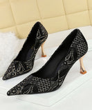 【4色】ハイヒールセクシーエレガントレースパンプス7CM美脚効果 歩きやすい 流行り OL 百掛け WQ5-DS1818-50