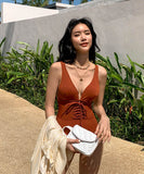 【2色】水着ビキニモノキニセクシータンキニ体型カバー谷間見せ着痩せ気質 WQ7-JX252016JX28