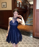 ミニドレスキャバドレス高級感セレブ風キラキラAライン着痩せ気質同伴気質 WQ2-XKD-D318A-6289-Mar22