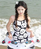 ビキニワンピ水着モノキニフリルパンダ柄大人可愛いハワイセクシー WQ7-YMYZ-8160 AO