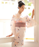 【日本即日発送】浴衣 浴衣セット 兵児帯 しわ兵児帯 伝統式浴衣 レディース 百合柄 草花柄 2024YTK-006