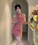 【2色】キャバドレス ミニドレス かわいい 気質 着瘦せ  MY2-DD4422