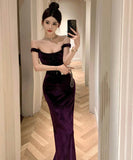 ロングドレスオフショルダーナイトクラブパーティードレスイベント高級感セクシーキャバクラ宴会エレガント WQ2-ZED886078DXH343A