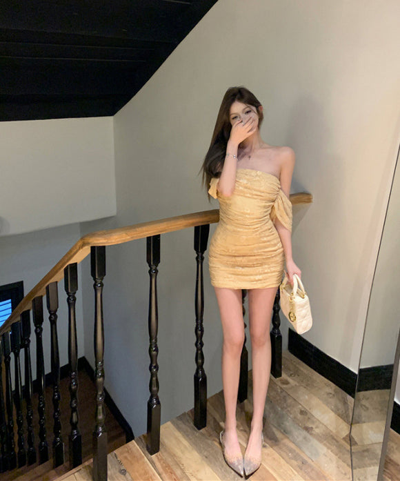 ミニドレスキャバドレスオフショルダーレースセクシーナイトクラブパーティータイトドレス WQ2-XKD-D310-3022-Mar15