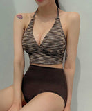 2点セット ビキニ 水着 縞模様 肌見せ 海辺 おしゃれ感 セクシー YH7-JX-242715JX28